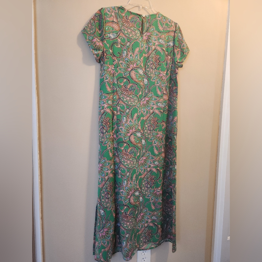 J JILL Green Paisley Maxi Dress - Picture 4 of 10